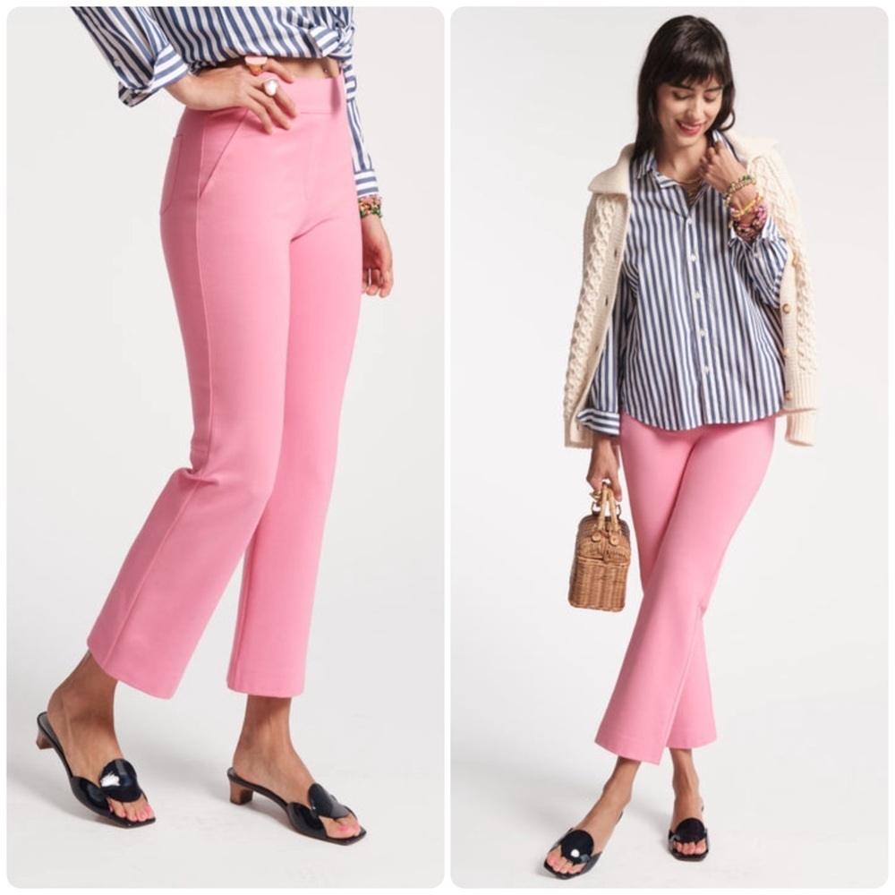 New! Frances Valentine High Rise Pull on 4- Way Stretch Pink Pants 💕 size 4 NWT!